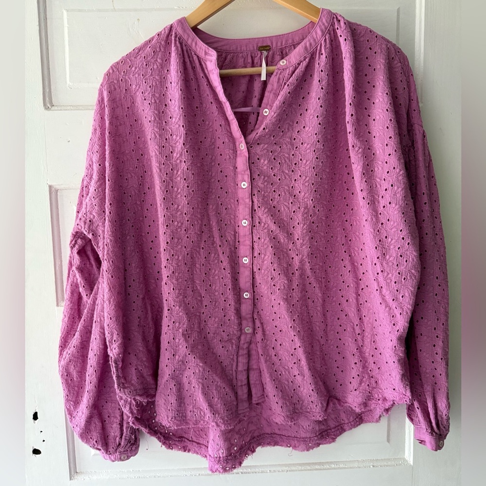Free People Long Sleeve Buttoned Blouse